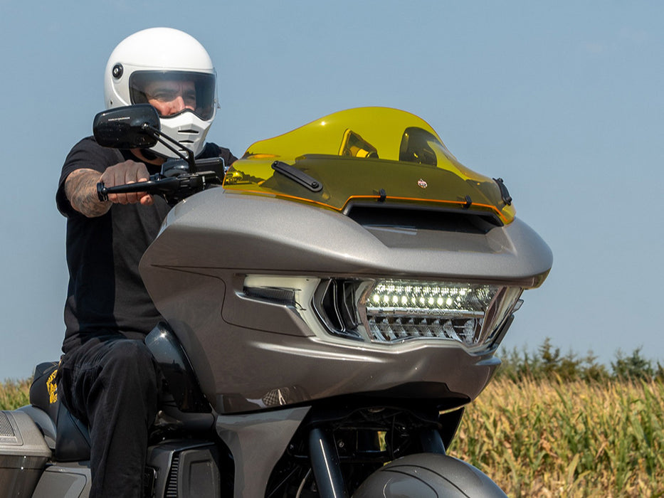 10in. Sports Flare Kolor Windshield - Yellow. Fits CVO Road Glide 2023up & Road Glide 2024up