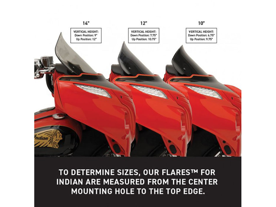 14in. Flare Windshield - Dark Smoke. Fits Indian Touring 2014up