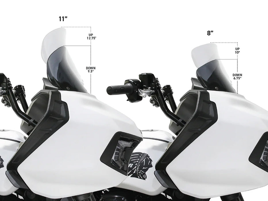 11in. Flare Windshield - Dark Smoke. Fits Indian Challenger 2020up & Pursuit 2022up