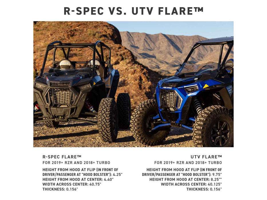 R-Spec UTV Flare Windshield - Tint. Fits Polaris RZR 1000 XP 2019up