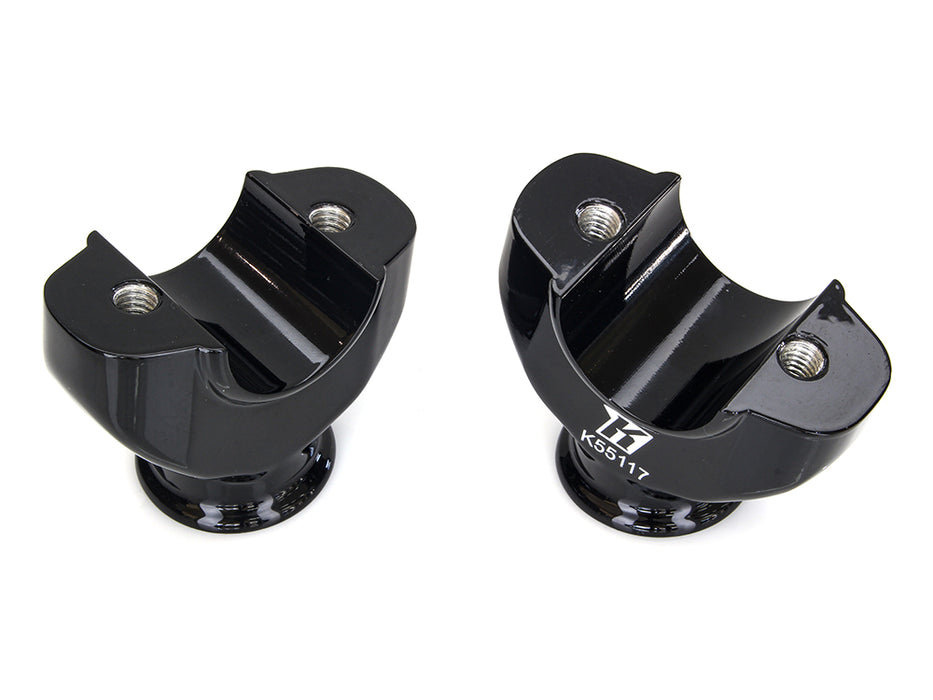 2in. Pullback Riser Bottoms - Gloss Black. Fits 2018up Breakout with 1-1/4in. Handlebar.