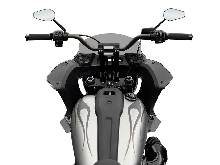 10in. Straight Fastback Risers - Black. Fits Softail Street Bob, Low Rider ST, Standard & Breakout 2018-2024