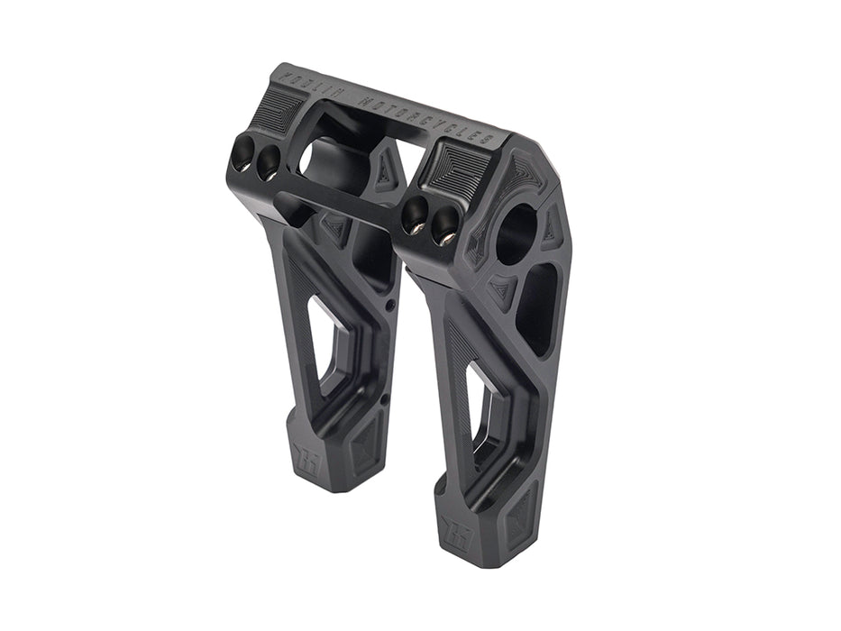 6in. Straight Fastback Risers - Black. Fits Softail Street Bob, Low Rider ST, Standard & Breakout 2018-2024