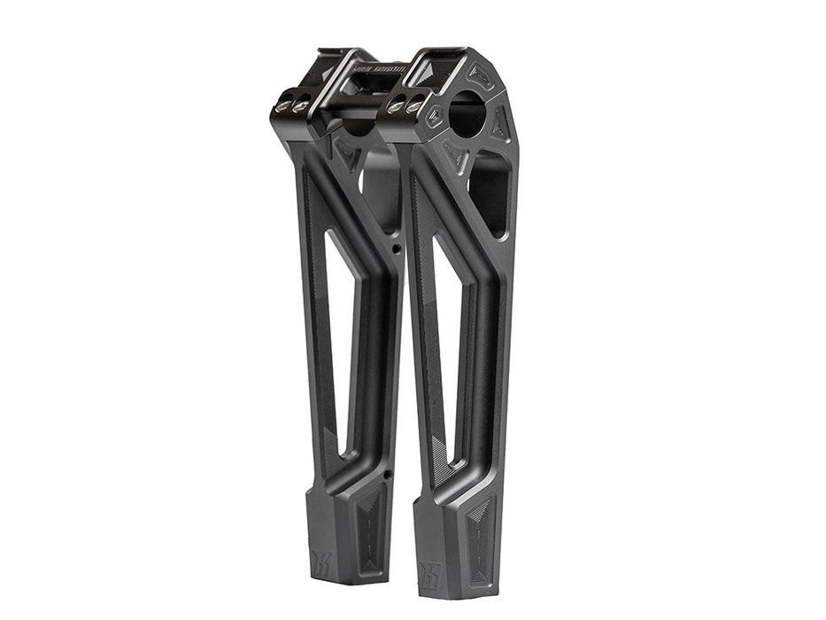10in. Straight Fastback Risers - Black. Fits 1in. Handlebar