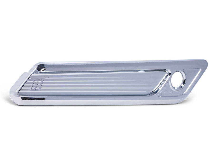 New Style Saddlebag Latch Covers - Chrome. Fits CVO Touring 2023up & Street Glide & Road Glide 2024up.