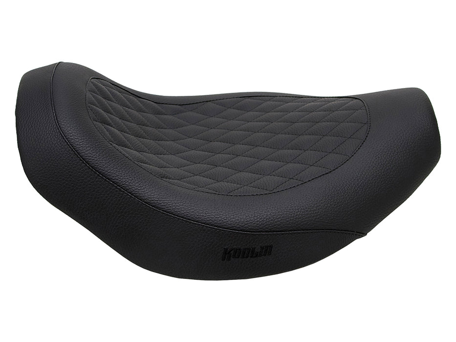 Fred Kodlin Diamond Stitch Solo Seat - Black. Fits Softail Breakout & Fatboy with Kodlin Fuel Tank & Rear Fender.