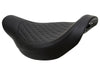 Fred Kodlin Diamond Stitch Solo Seat - Black. Fits Fatboy 2018up & Breakout 2023up with OEM Fuel Tank & Kodlin Rear Fender.