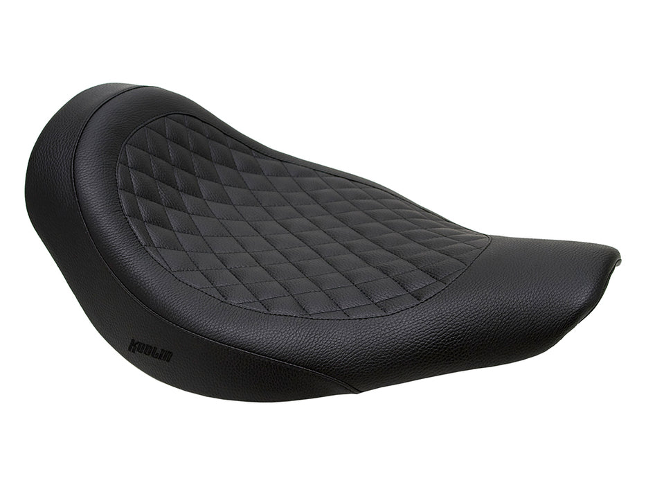 Fred Kodlin Diamond Stitch Solo Seat - Black. Fits Fatboy 2018up & Breakout 2023up with OEM Fuel Tank & Kodlin Rear Fender.