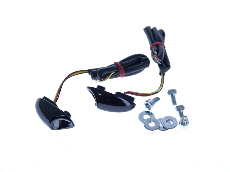 Neowise X Mini Strut Light Turn Signals - Black. Fits Most HD 2002up