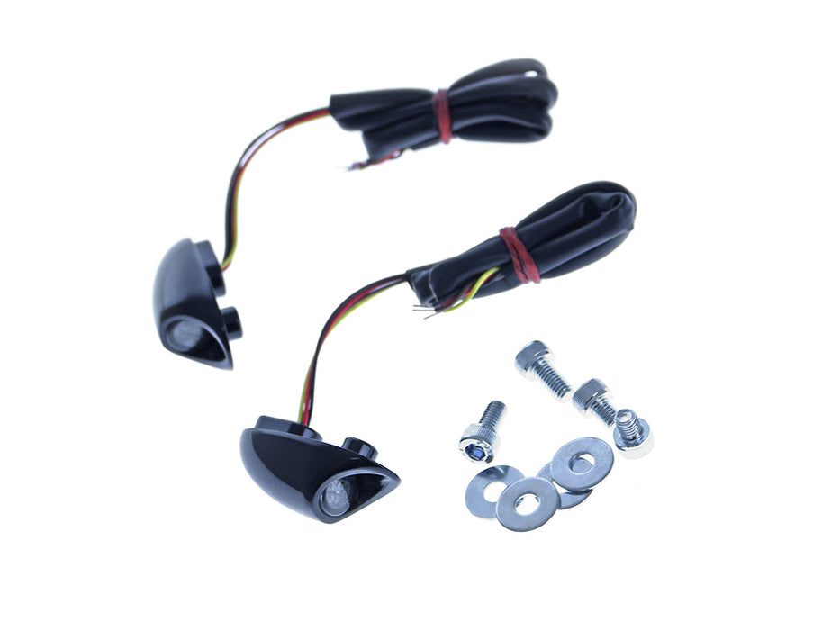 Neowise X Mini Strut Light Turn Signals - Black. Fits Most HD 2002up