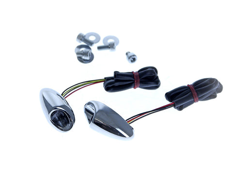 Neowise X Mini Strut Light Turn Signals - Chrome. Fits Most HD 2002up