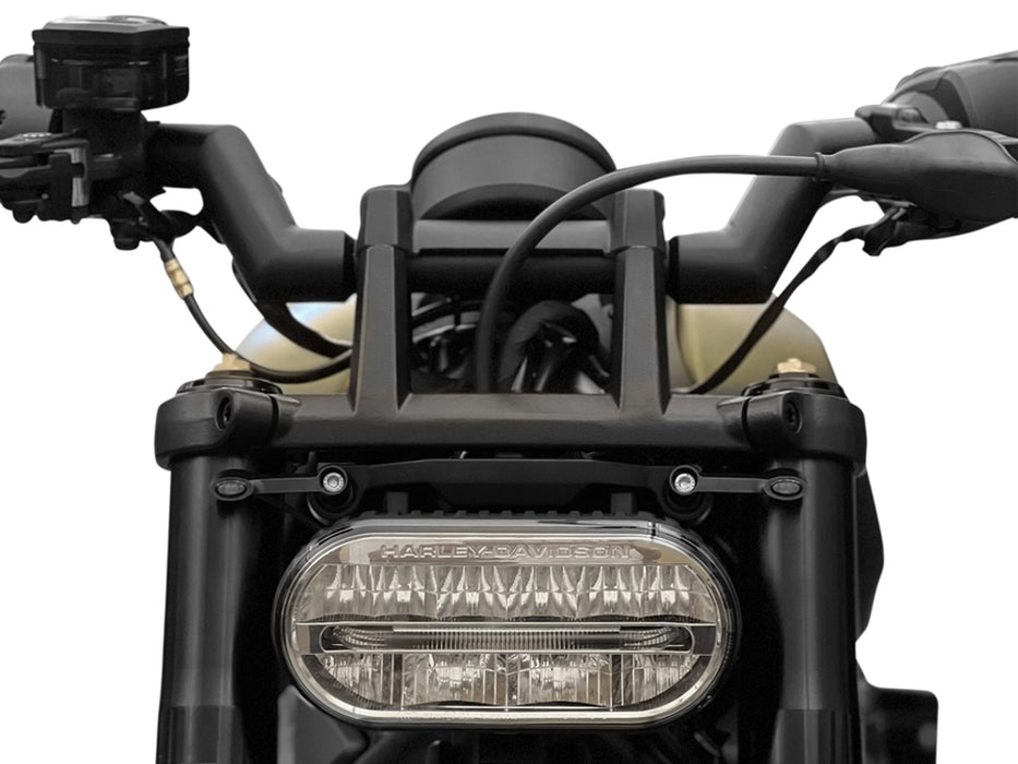 Elypse 2-1 Front Turn Signals with Running Lights - Black. Fits Sportster S 2021up Models.