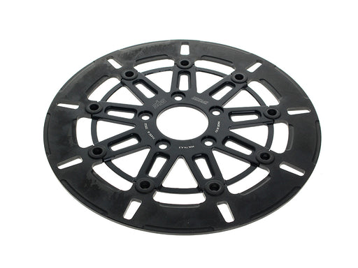 11.8in. Front 9-Spoke Disc Rotor - Polished Band & Black Carrier. Fits Dyna 2006-2017, Softail 2015up, Sportster 2014-2021 & Some Touring 2008up.