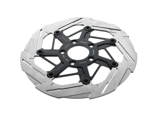11.8in. Front 7-Spoke Disc Rotor - Polished Band & Black Carrier. Fits Dyna 2006-2017, Softail 2015up, Sportster 2014-2021 & Some Touring 2008up.