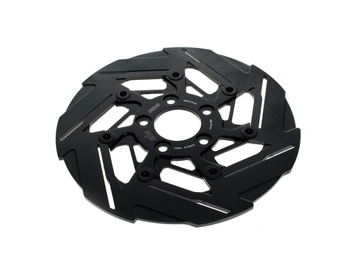 11.5in. Rear 7-Spoke Disc Rotor - Polished Band & Black Carrier. Fits Big Twin 2000up & Sportster 2000-2010.