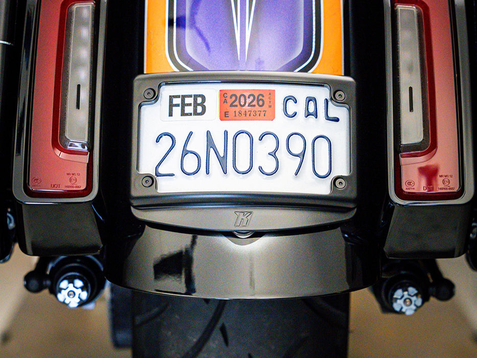 Curved Radius Number Plate Kit - Black. Fits CVO Touring 2023up & Street Glide & Road Glide 2024up