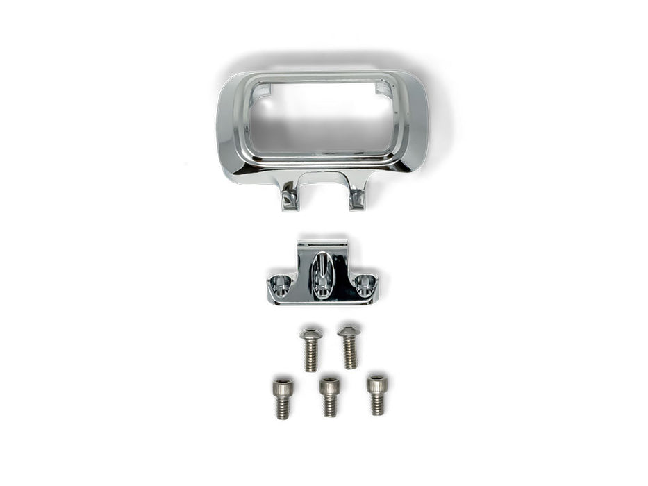 Accent Pro Riser Gauge Housing - Chrome. Fits Street Bob 2018-24, Lowrider ST 2022-24, 2018-24 Breakout and Softail Standard 2020-2022.