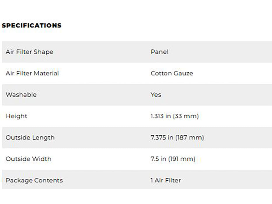 High-Flow Air Filter Element. Fits Indian Scout 2015-2024