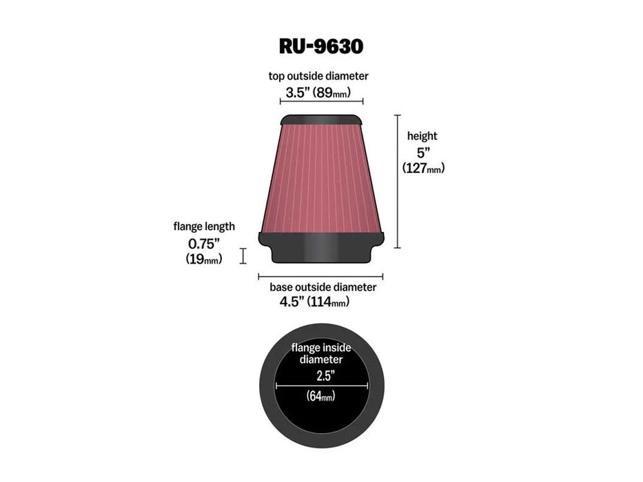 High-Flow Air Filter Element - Round. Fits Aircharger