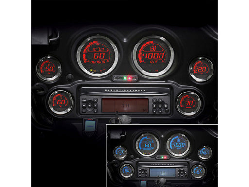 Speedometer & Tachometer - 6 Gauge Kit - Silver. Fits Touring 2004-2013 with Fairing.