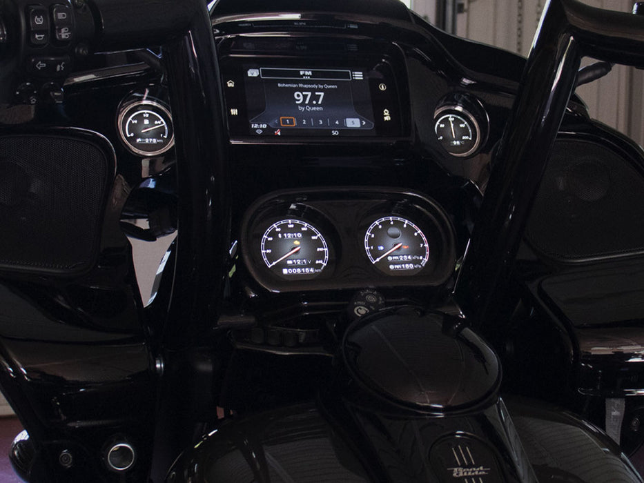Speedometer & Tachometer - 4 Gauge Kit with Smartphone Integration. Fits Touring 2014-2023 with Fairing.