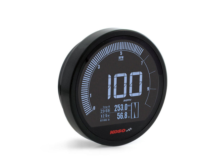 3-3/8in. Round Speedometer with Tachometer - Black. Fits Dyna 2004-2011, Sportster 2004-2013 & Rocker 2008-2010