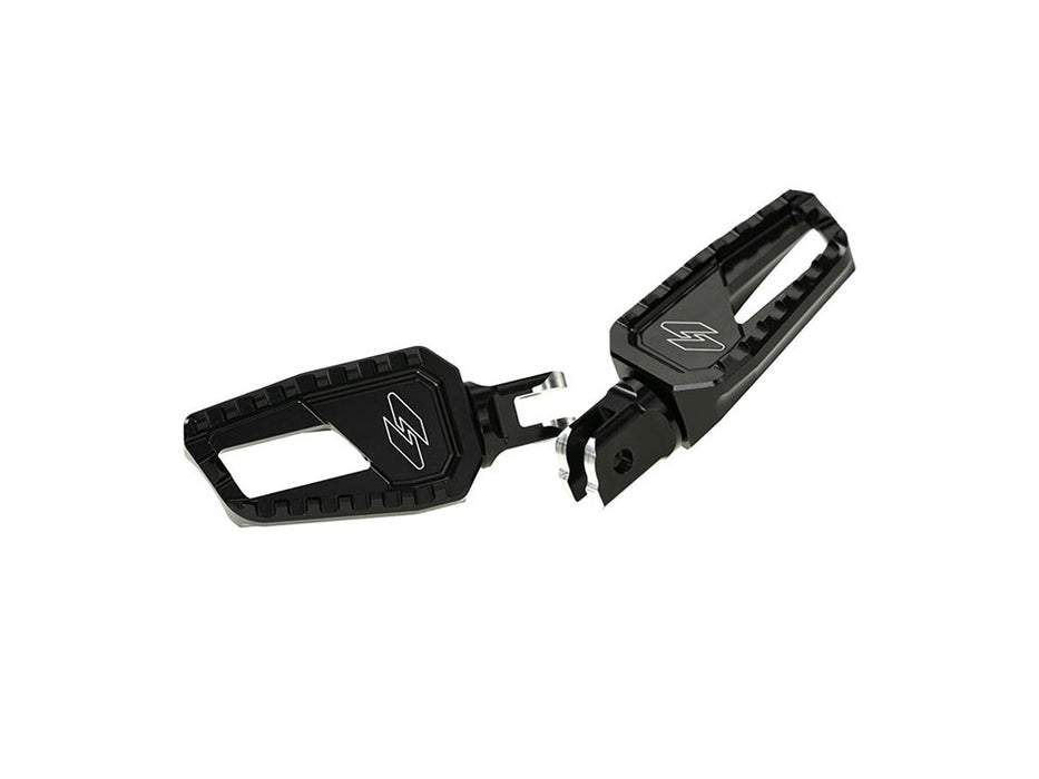 Apex Edge Footpegs - Black. Fits Softail 2018up Front Rider