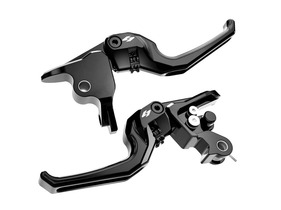 Talon Adjustable Levers - Black. Fits Touring Most 2021-2024 with Cable Clutch