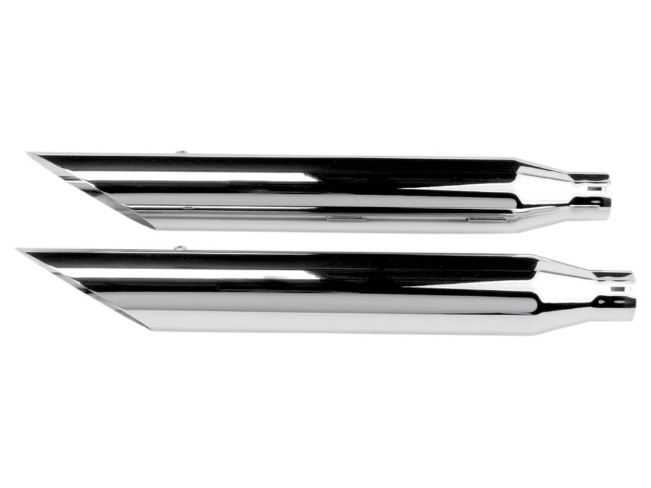 3in. HP-Plus Slash Cut Slip-On Mufflers - Chrome. Fits Softail Deuce 2007 & Fat Boy 2007-2017.