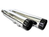 4-1/2in. Klassic Slip-On Mufflers - Chrome with Black End Caps. Fits Touring 2017up.