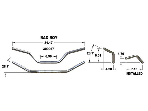 1in. Bad Boy Style Handlebar - Chrome.