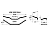 26in. wide x 1in. Low-Rise Drag Bar Handlebar - Black.