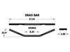 27in. wide x 1in. Flat Drag Bar Handlebar - Black.