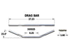 27in. wide x 1in. Flat Drag Bar Handlebar - Chrome.