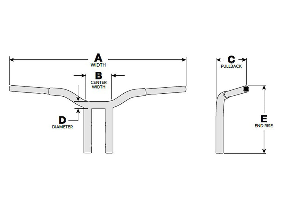 12in. x 1-1/4in. Straight One Piece Kage Fighter Handlebar - Gloss Black.