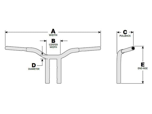 8in. x 1-1/4in. Pullback One Piece Kage Fighter Handlebar - Chrome.
