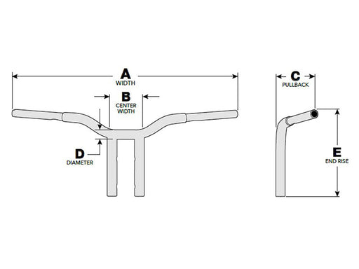 10in. x 1-1/4in. Pullback One Piece Kage Fighter Handlebar - Chrome.