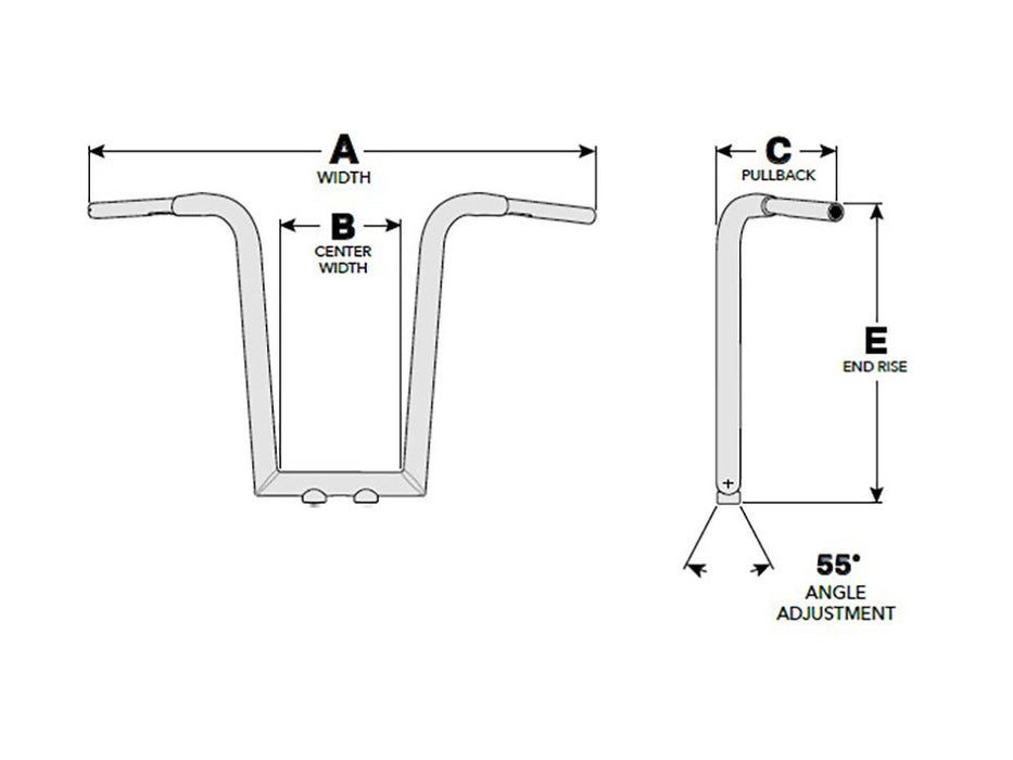 16in. x 1-1/2in. Miter Cut Tree Hugger Handlebar - Chrome.