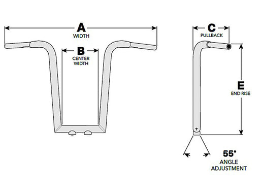 13in. x 1-1/2in. Tree Hugger Handlebar - Gloss Black.