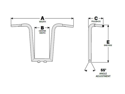 16in. x 1-1/2in. Tree Hugger Handlebar - Gloss Black.