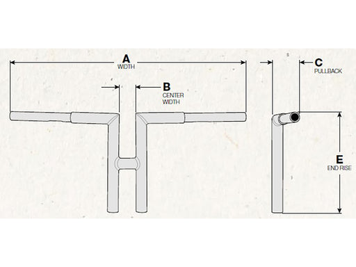 12in. x 1-1/4in. Miter T-Bar Handlebar - Chrome.