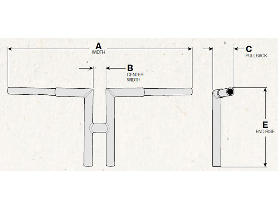 12in. x 1-1/4in. Miter T-Bar Handlebar - Chrome.