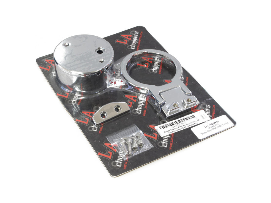 Performance Risers Gauge Mount - Chrome. Fits Various HD Models with 3-3/8in. Speedo.