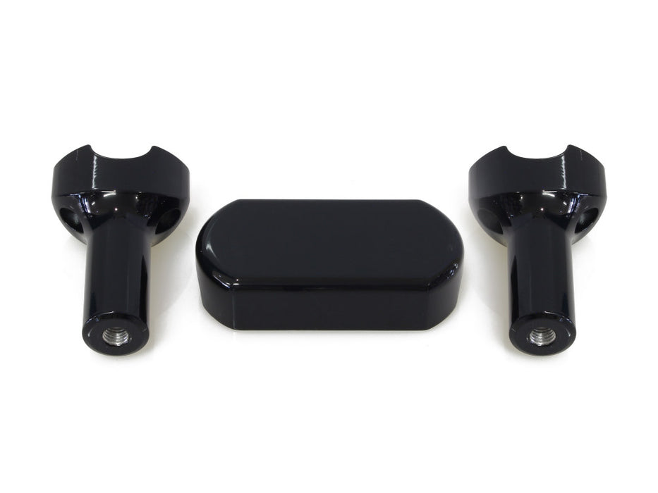 4in. Straight One Piece Riser Kit - Gloss Black. Fits 1-1/4in. Handlebar