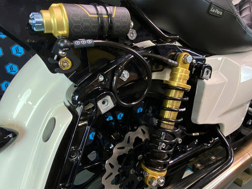 Revo ARC Remote Reservoir Suspension. 13in. Adjustable Rear Shock Absorbers - Gold. Fits Touring 2014up. Note: 14? Revo-ARC is not compatible with 2023/2024 CVO Road Glide, CVO Road Glide ST, and CVO Street Glide