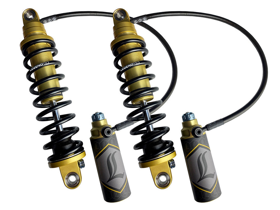 Revo ARC Remote Reservoir Suspension. 13in. Adjustable Rear Shock Absorbers - Gold. Fits Touring 2014up. Note: 14? Revo-ARC is not compatible with 2023/2024 CVO Road Glide, CVO Road Glide ST, and CVO Street Glide