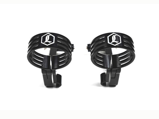 Revo ARC Remote Reservoir External Billet Mounting Brackets - Black. Fits Touring 2014-2024