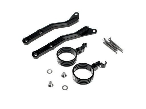 Revo ARC Remote Reservoir External Mounting Brackets - Black. Fits CVO Touring 2014up, Street Glide & Road Glide 2024up, Touring 2025up