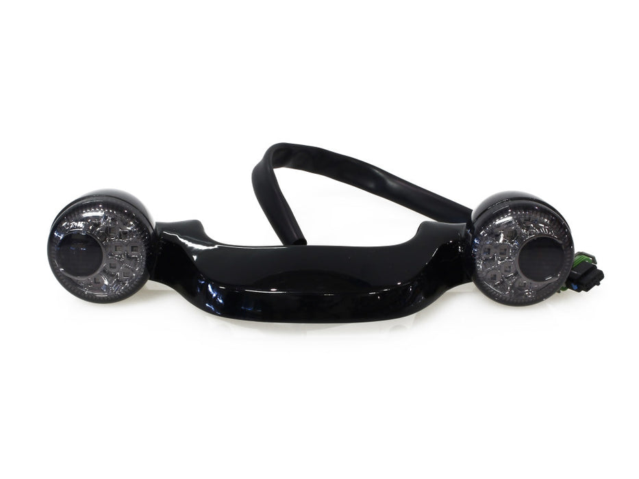 Gloss Black LED Rear Turn Signal Lightbar with Smoke Lenses. Fits Most Touring 2014-2024