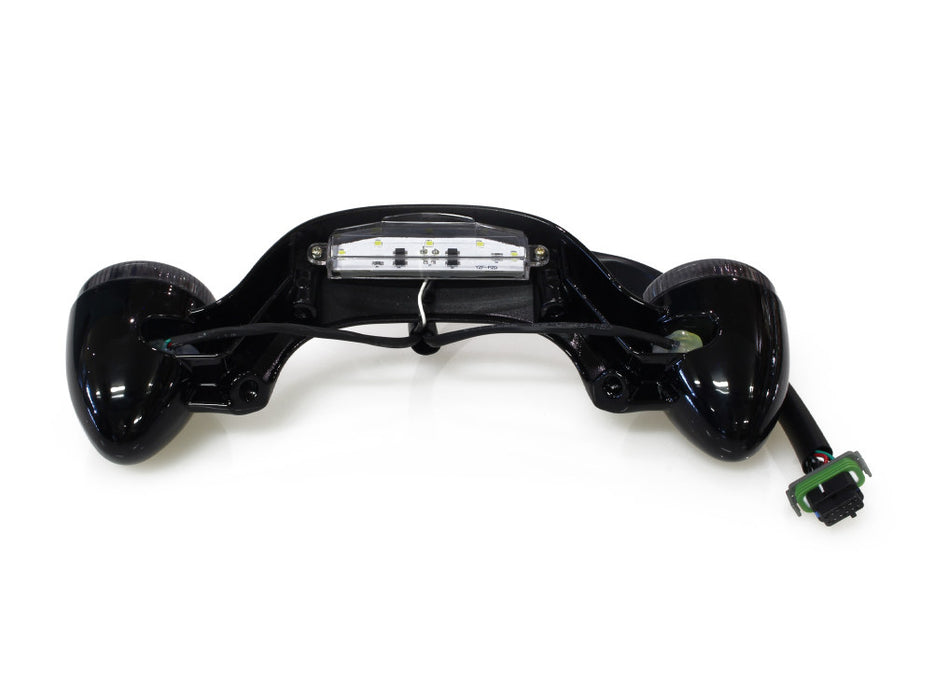 Gloss Black LED Rear Turn Signal Lightbar with Smoke Lenses. Fits Most Touring 2014-2024